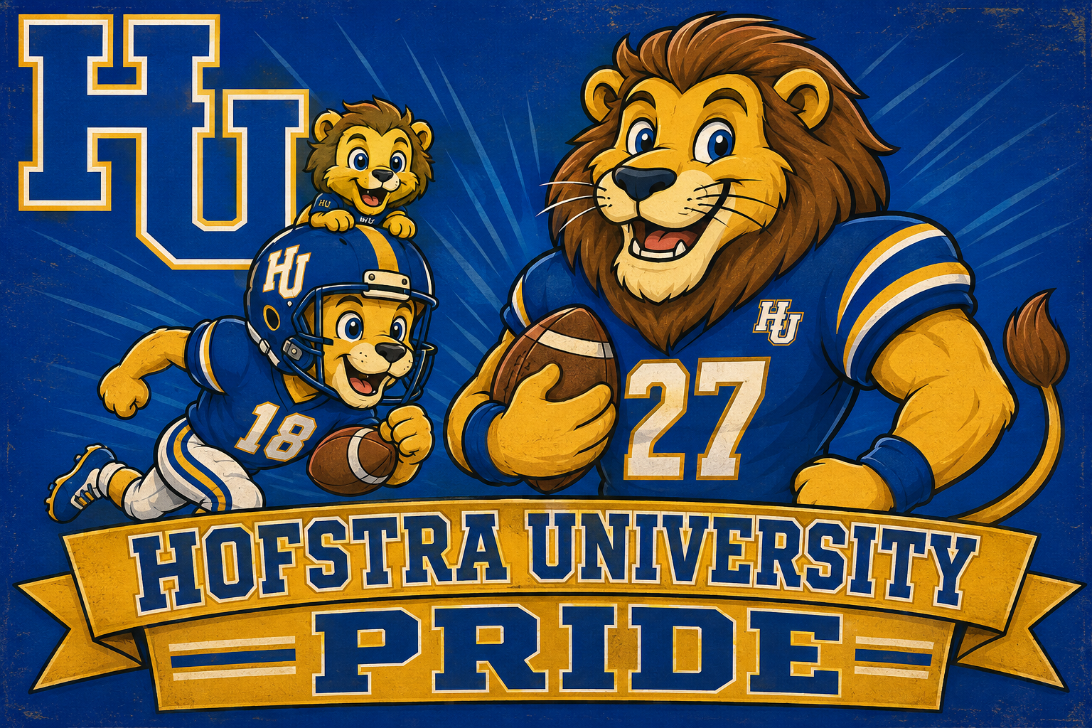 Hofstra University Pride Lions Football Wall Art