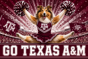 Texas A&M Dog Cheerleader Stadium Wall Art