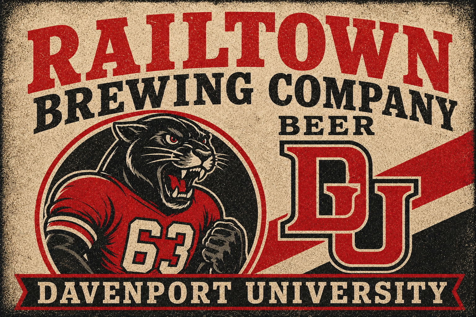 Railtown Brewing Company Davenport University Panther Sign