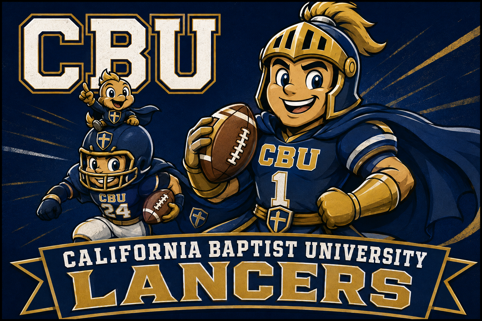 CBU Lancers Football Mascot Graphic Wall Art
