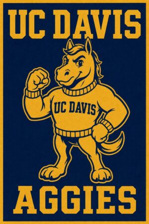 UC Davis Aggies Horse Mascot Blue and Gold Wall Art