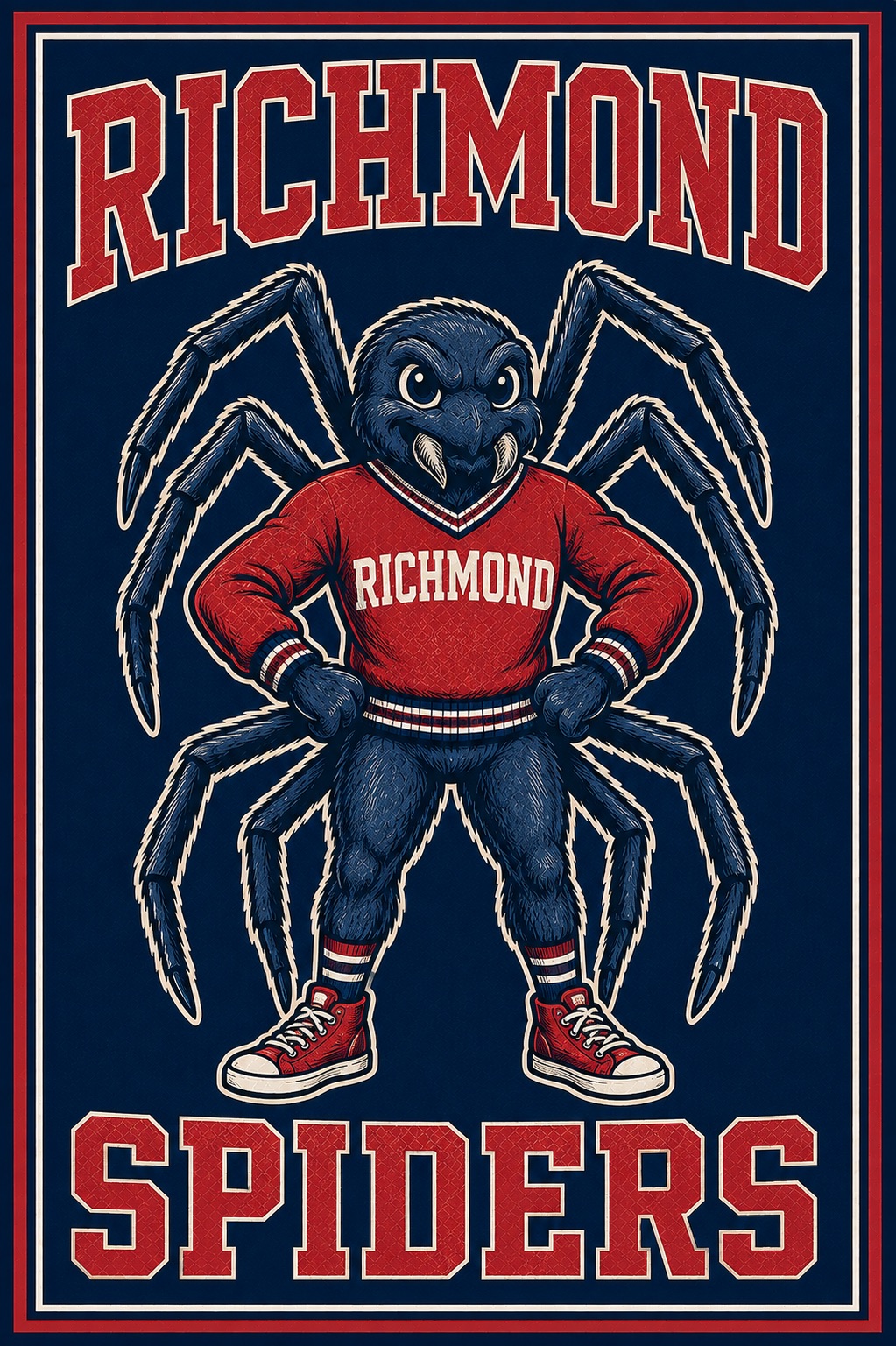 Richmond Spiders Mascot Vintage-Style Wall Art