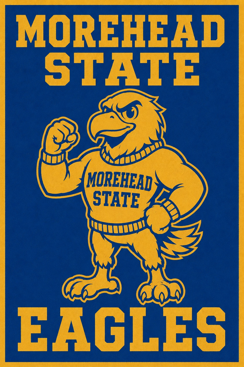 Morehead State Eagles Blue and Gold Mascot Wall Art