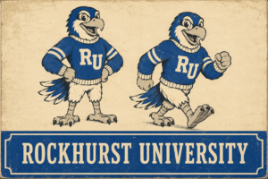 Rockhurst University Blue Bird Mascot Vintage-Style Wall Sign