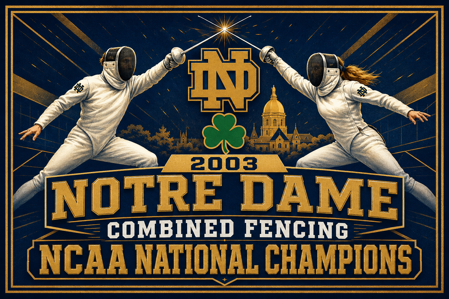 Notre Dame 2003 Combined Fencing National Champions Wall Art