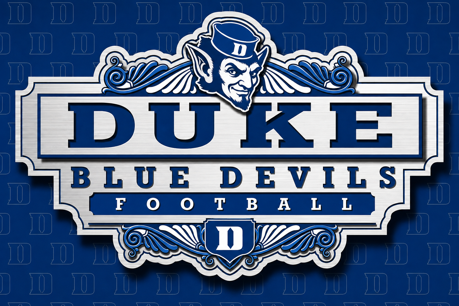 Duke Blue Devils Football Decorative Wall Sign