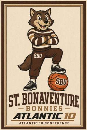 St. Bonaventure Bonnies Wolf Basketball Wall Art