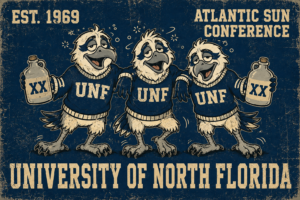 Distressed UNF Ospreys Atlantic Sun Conference Wall Art