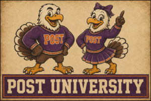 Post University Eagle Mascots Retro Wall Art
