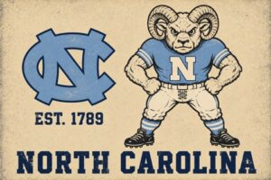 North Carolina Ram Mascot Vintage-Style Wall Art