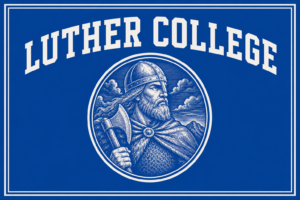Luther College Viking Warrior Blue Wall Art