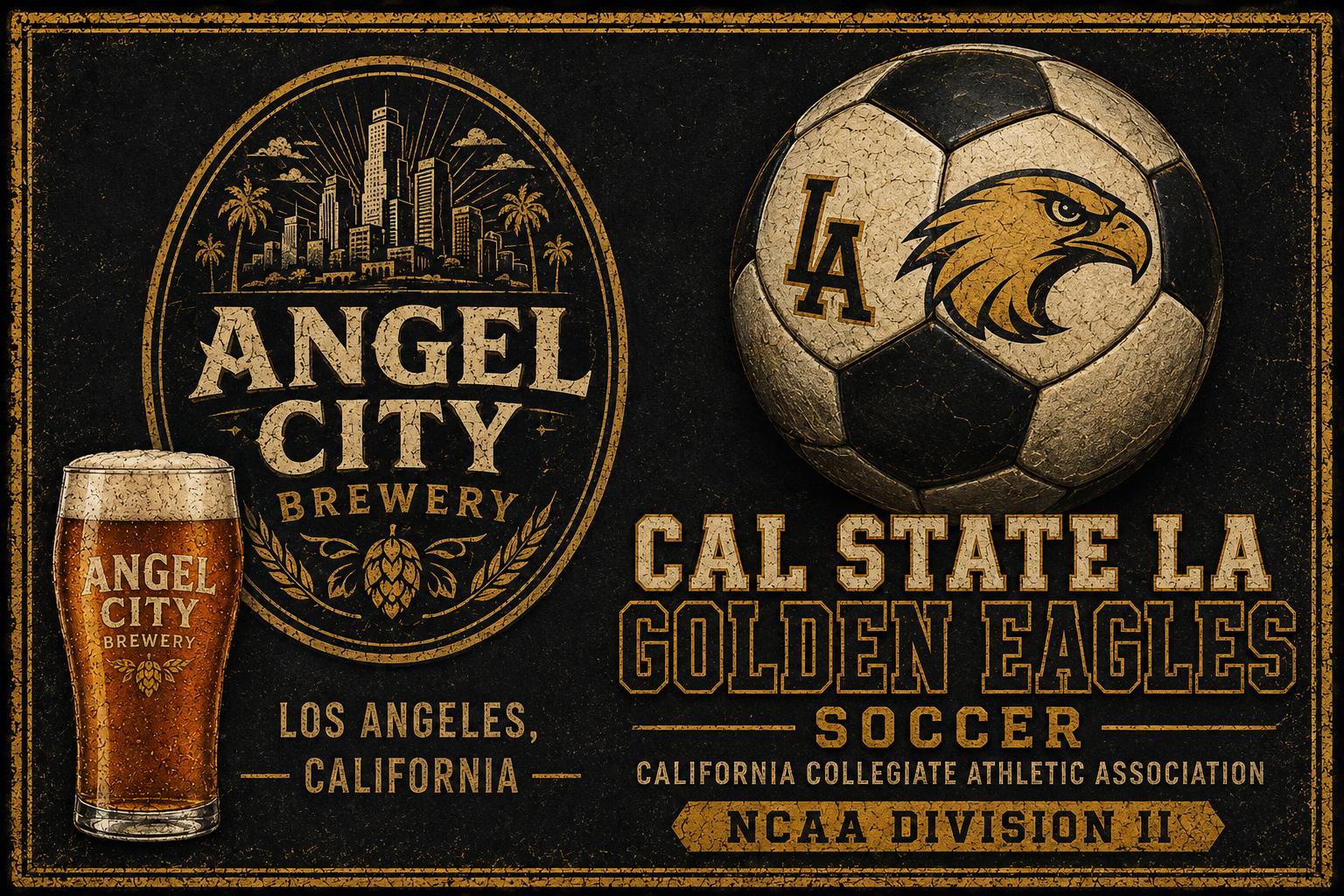 Cal State LA Golden Eagles Soccer Vintage-Style Wall Art