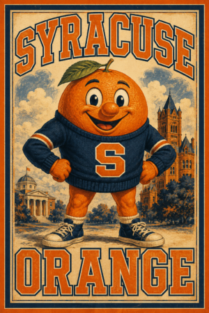 Syracuse Orange Mascot Vintage-Style Wall Art Print