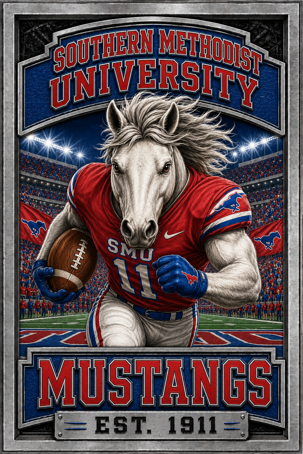 Southern Methodist University Mustangs Football Wall Art