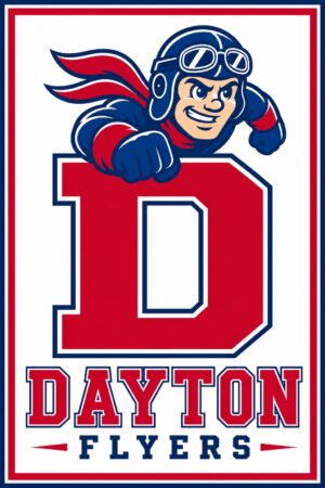 Dayton Flyers Aviator Mascot Number 9 Wall Art