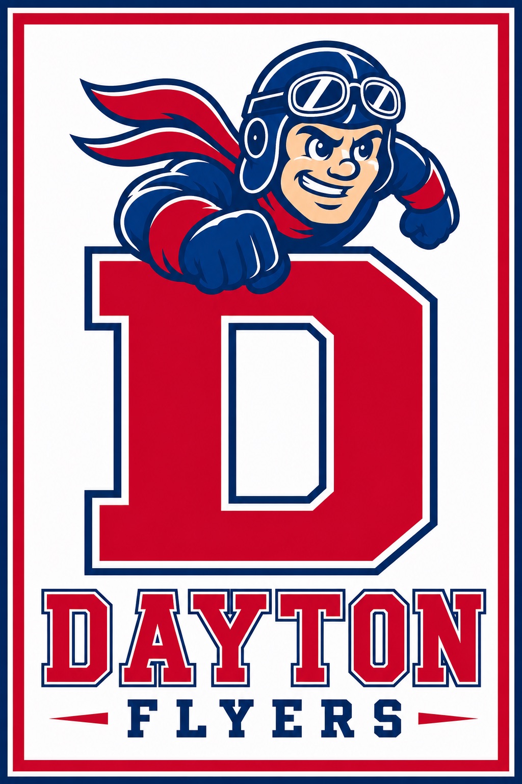 Dayton Flyers Aviator Mascot Number 9 Wall Art