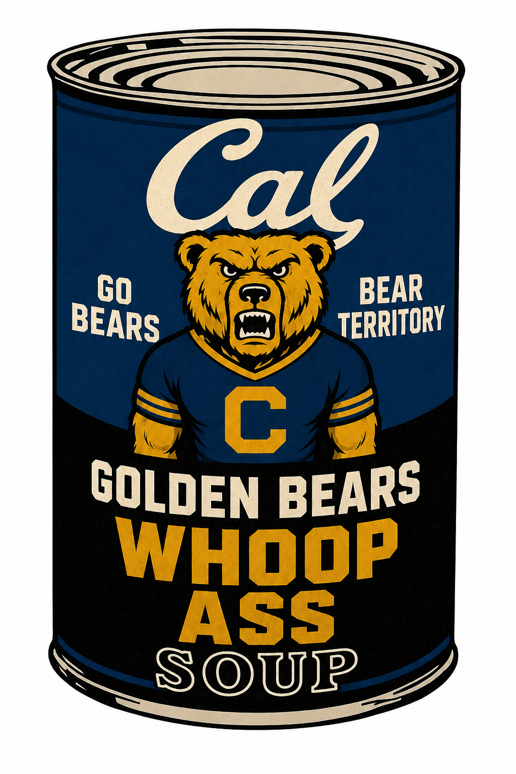 Cal Golden Bears Whoop Ass Soup Can Wall Art