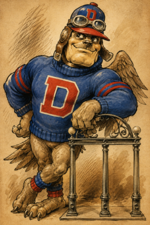 Vintage-Style Eagle Football Player Trophy Wall Art