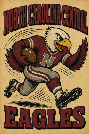 North Carolina Central Eagles Football Vintage-Style Wall Art