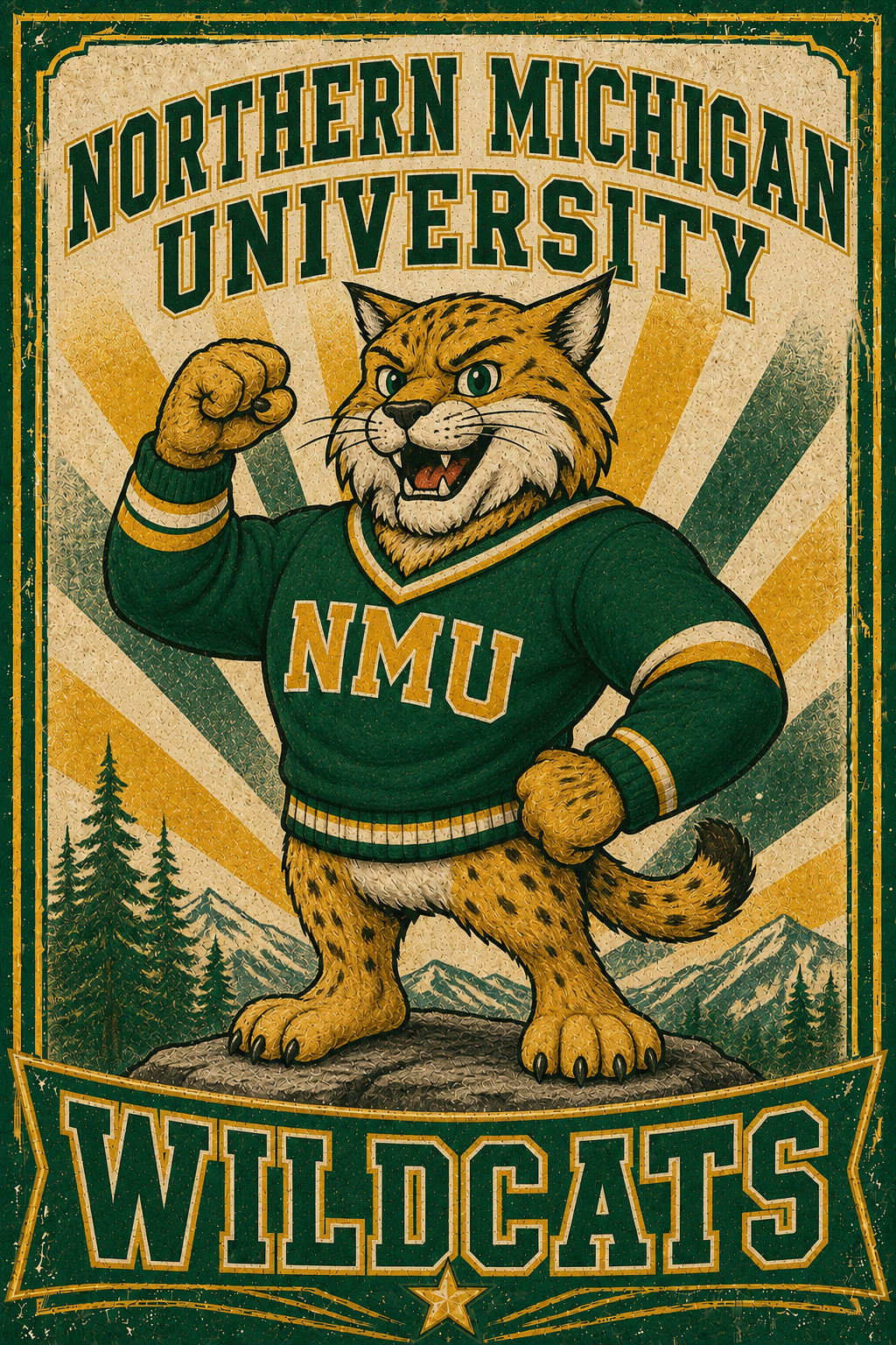 Northern Michigan University Wildcats Wildcat Wall Art