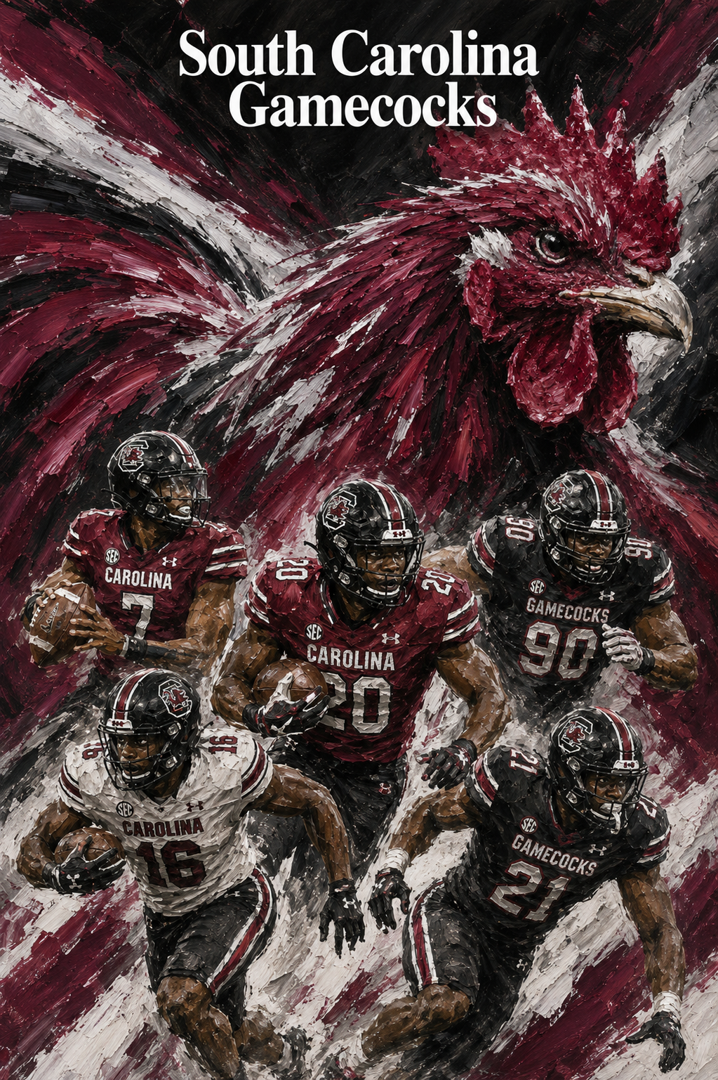 South Carolina Gamecocks Football Rooster Wall Art