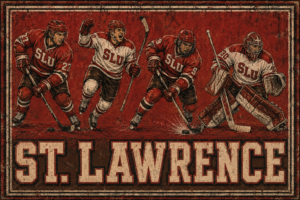 Distressed SLU St. Lawrence Hockey Players Wall Art