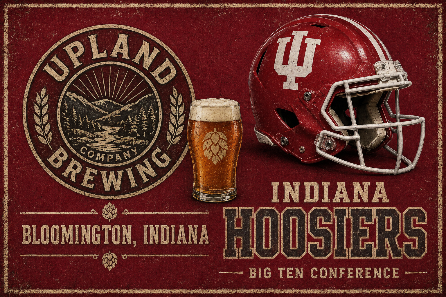 Indiana Hoosiers Vintage-Inspired Brewery Poster Wall Art