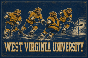 West Virginia University Hockey Vintage-Style Wall Art