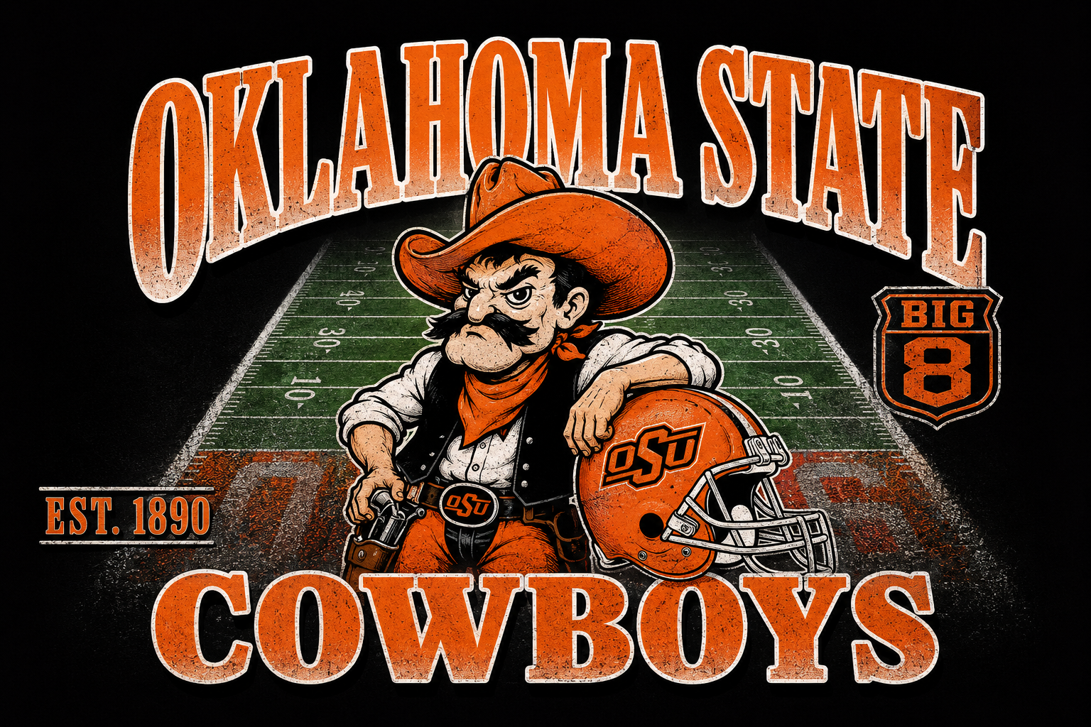 Oklahoma State Cowboys Vintage-Style Football Wall Art