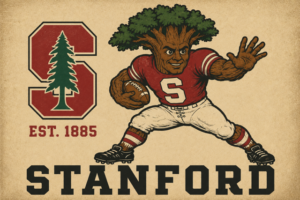 Stanford Tree Football Player Vintage-Style Wall Art
