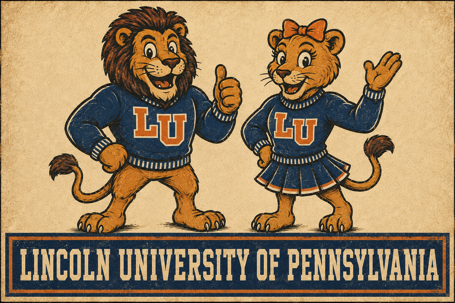 Lincoln University of Pennsylvania Lion Mascot Wall Art
