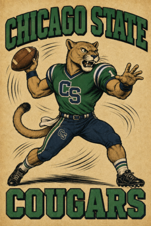 Chicago State Cougars Football Vintage-Style Wall Art