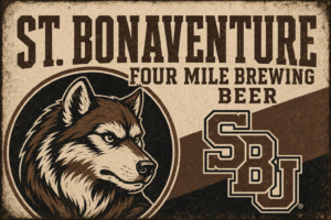 St. Bonaventure Four Mile Brewing Beer Wolf Wall Art
