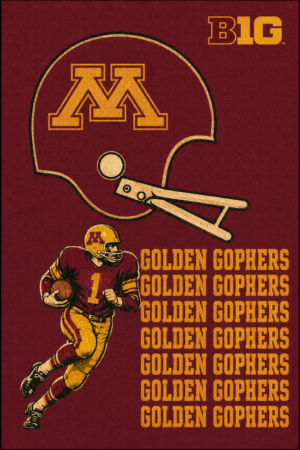 Golden Gophers Football Vintage-Style Wall Art Print