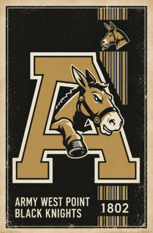 Army West Point Black Knights 1802 Vintage-Style Wall Art