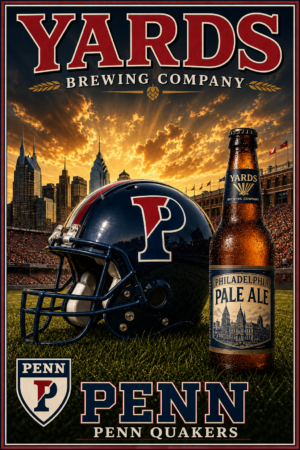 Yards Brewing Company Penn Quakers Football Beer Poster