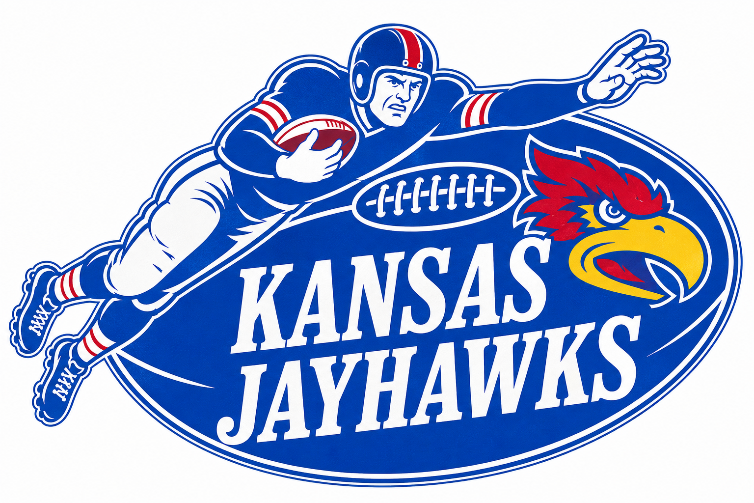 Kansas Jayhawks Football Player Graphic Wall Art