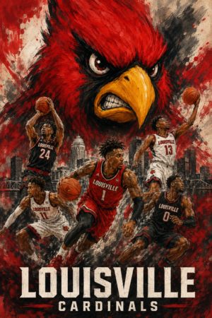 Louisville Cardinals Basketball Cardinal Wall Art