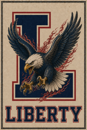 Liberty Eagle Patriotic Vintage-Style Wall Art Print
