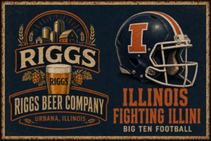 Riggs Beer Company Illinois Fighting Illini Football Wall Art