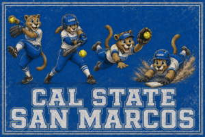 Cal State San Marcos Cougars Baseball Vintage-Style Wall Art