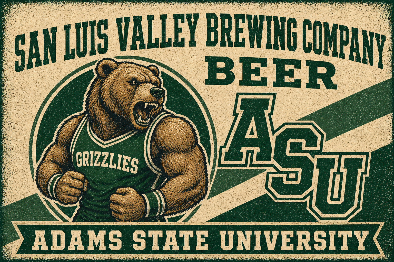 San Luis Valley Brewing Company Grizzly Beer Wall Art