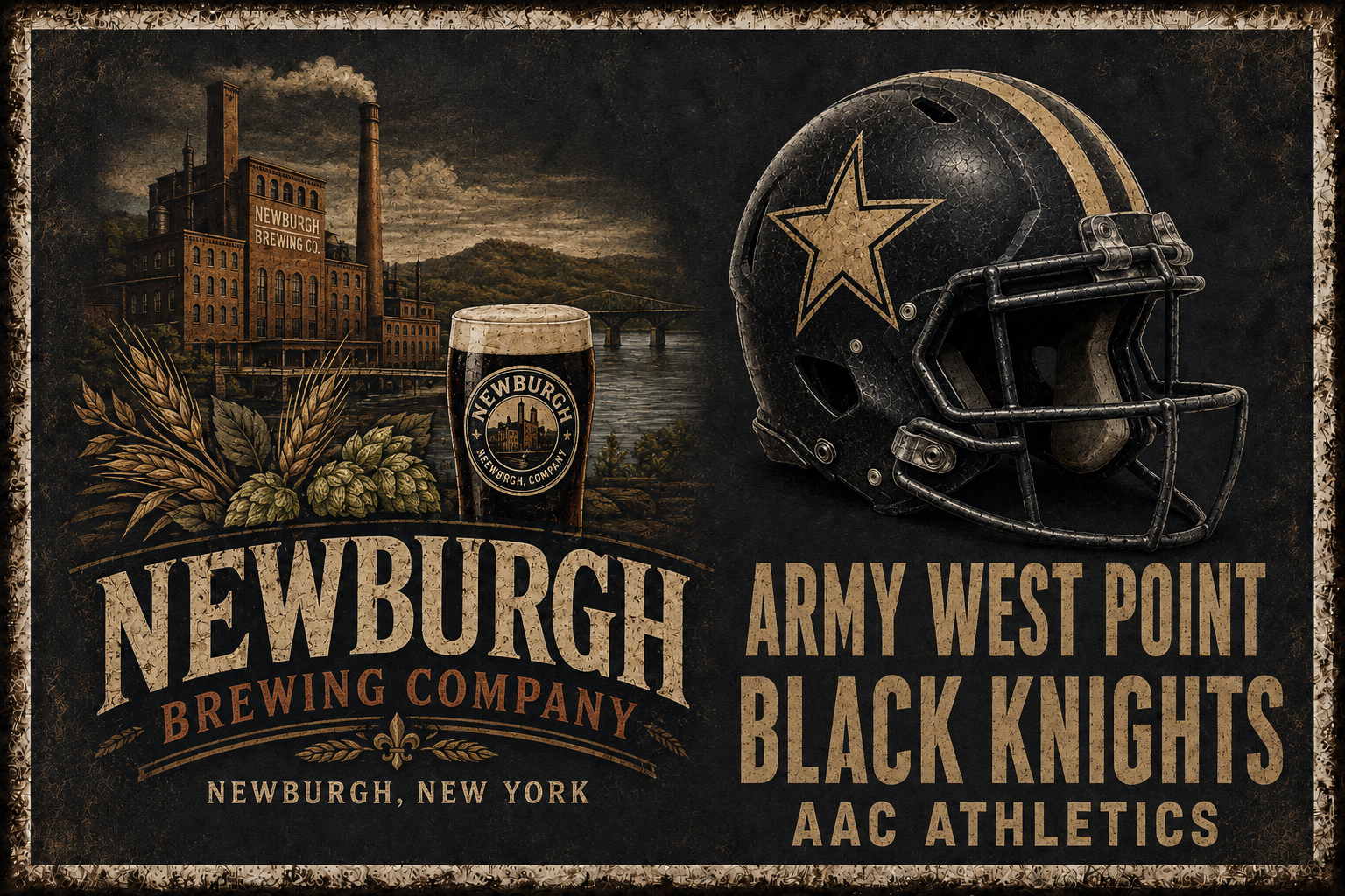 Newburgh Brewing Company Army West Point Football Wall Art