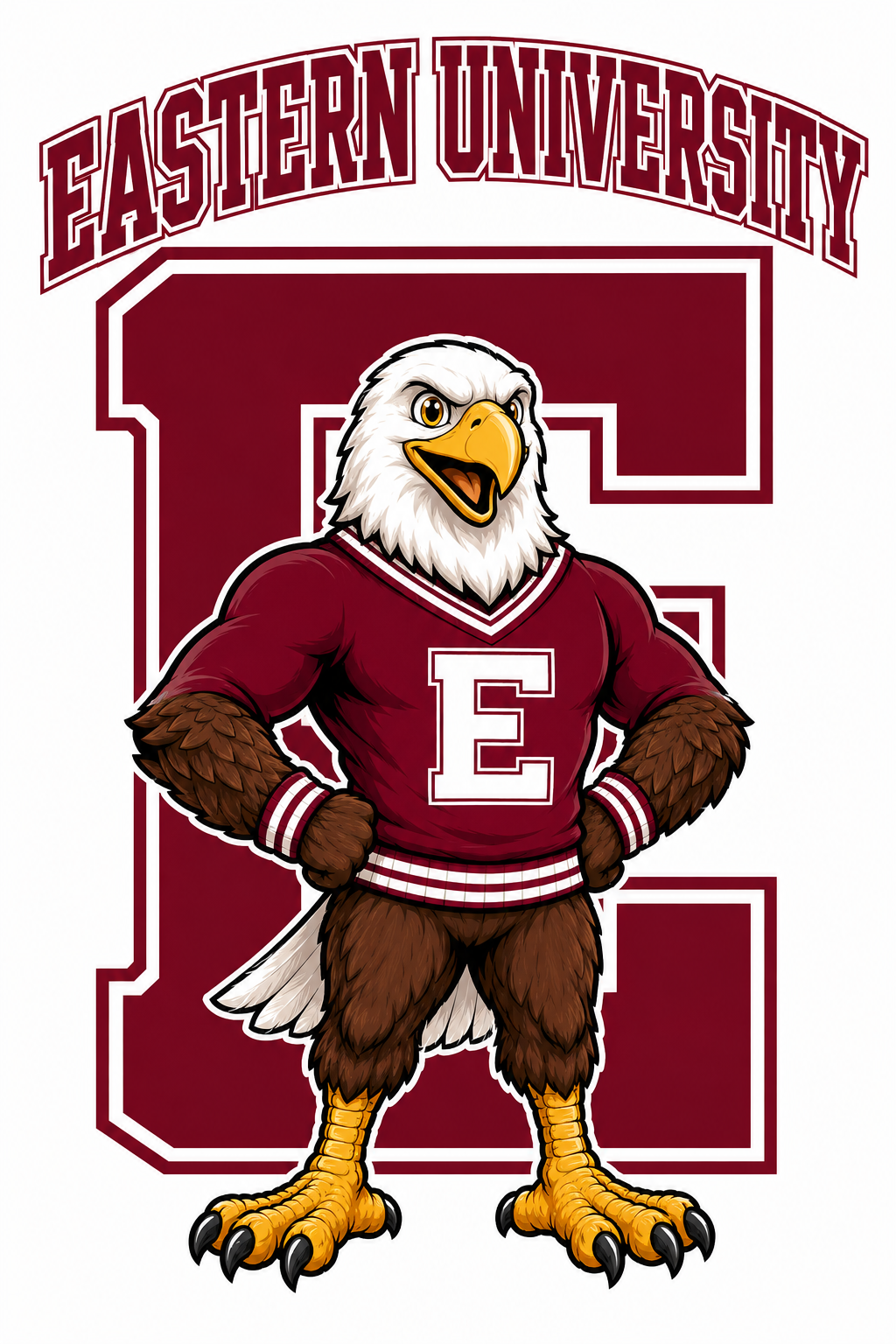 Eastern University Eagle Mascot Collegiate Graphic