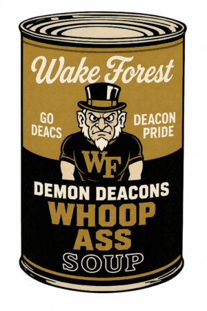 Wake Forest Demon Deacons Whoop Ass Soup Can Graphic