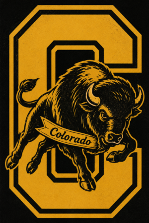 Colorado Bison Yellow and Black Graphic Wall Art