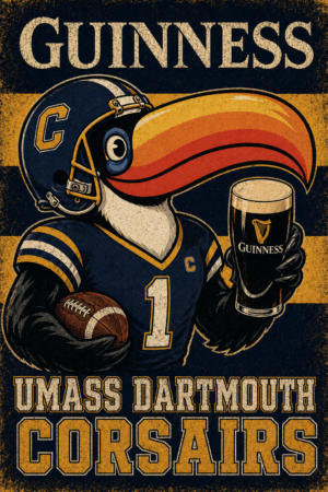 Guinness-Inspired UMass Dartmouth Corsairs Football Wall Art