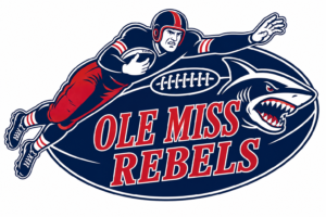 Ole Miss Rebels Football Player and Shark Graphic Wall Art