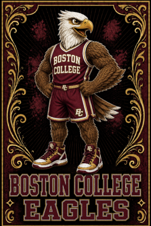Boston College Eagles Eagle Basketball Wall Art