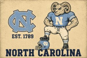 North Carolina Ram Vintage-Style Wall Art Design